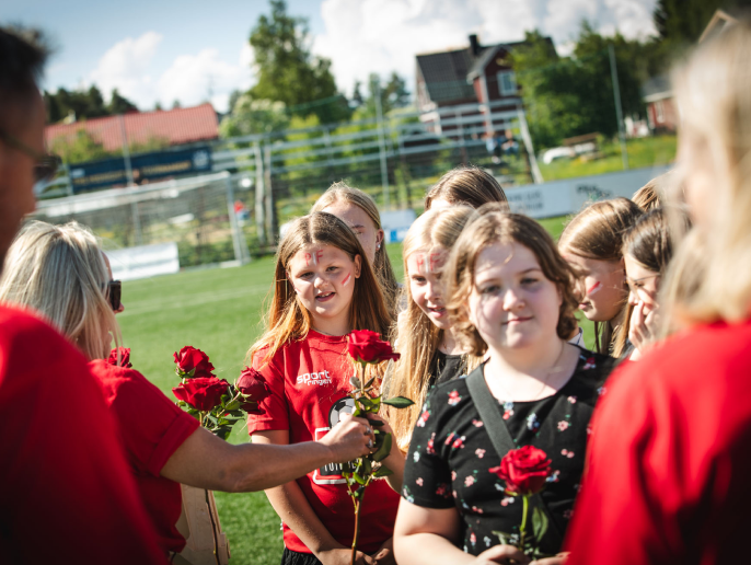 Prisutdelning på planen 